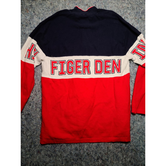 Oversized Tommy Hilfiger Denim Quarter Zip Sweater, Size L ( 265) - Picture 4 of 5